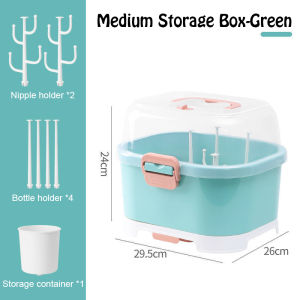 Original Baby Bottle Storage Organizer Portable Large Bottle Storage Box Dust-proof Drying Rack Milk Powder Box