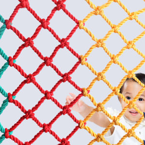 LngBo Colorful Child Safety Net Anti-fall Net Stairs Home Balcony Guardrail Kids Pet Safety Fence Net Nylon Rope Grid Protective Net