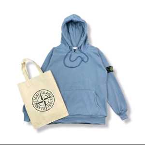 FREE TOTEBAG !! JAKET HOODIE STONE ISLAND Denim Logo Bordir Kancing Fulltag & Lebel Premium