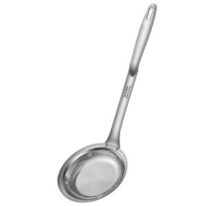 BESTOURO Thép không gỉ 304 Muỗng vớt mỡ Lưới mịn Loại bỏ bọt mỡ Cặn dầu câu cá Bền Thiết kế lỗ treo Muỗng lọc Dụng cụ tiện ích nhà bếp