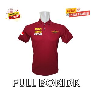 KAOS KERAH SECURITY TURN BACK CRIME LOGO WINGS BANYAK PILIHAN WARNA LENGAN PENDEK - FULL BORDIR BKS