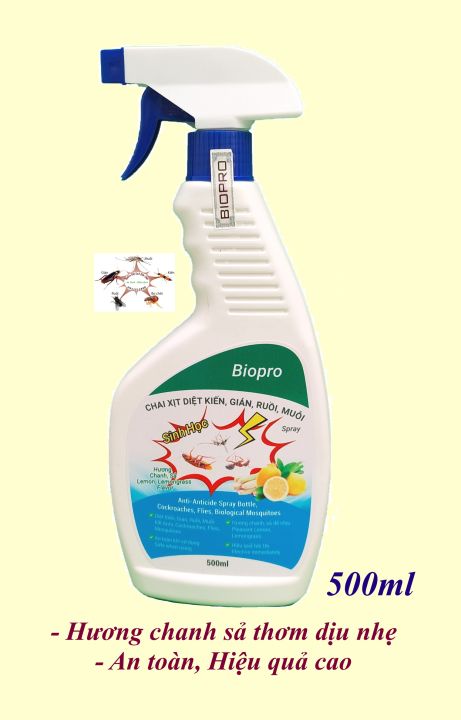 Chai xịt 500ml. Thuốc diệt kiến gián sinh học Biopro Hương chanh sả ...