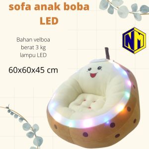 Sofa Karakter Boba Anak Viral & Lampu LED