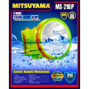 Senter Kepala Selam Mitsuyama MS 216 Putih Diving Super Terang 80 Watt MS 216P MS-216P Anti Air