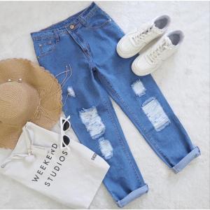 TRIVELA - CELANA JEANS BOYFRIEND SOBEK SNOW 27-34 / CELANA BOYFRIEND DIVARY RIPPED / SOBEK LAPIS / BOYFRIEND SOBEK JUMBO
