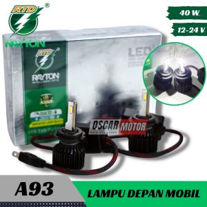 LAMPU UTAMA MOBIL 2 PCS RAYTON 1Set A93 H4 H7 H11 9005 9006 9012 KIPAS RTD LED 40 WATT 12-24V SUPER CAR