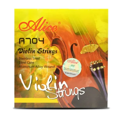 MOONGLADE 1 Set 4/4 3/4 1/2 1/4 1/8 A704 Violin Strings Replacement Steel-core Alloy Violin Strings Musical Instruments Nickel String Alice Strings Playing The Violin