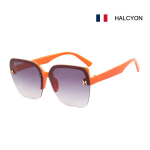 Womens sunglasses polarized sunglasses square UV rimless sunglasses temperament letter sunglasses