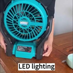 ArcticBreeze 12" Rechargeable Camping Fan W/LED Light Tent/Desk Fan Large Battery Long Life Fan Portable Floor Standing