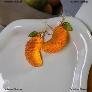 [COD] Fashion Change 1Pair Fashion Cute Imitation Orange Earrings Creative Funny Fruit Studs Earring For Girls Summer All-match Ear Jewelry Gift