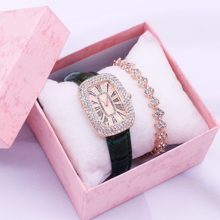 Women's Light Luxury Diamond Inlaid Watch Waterproof Oval Quartz Bracelet main image 1