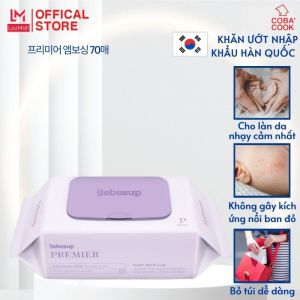 Khăn giấy ướt Hàn Quốc cho bé sơ sinh gói lớn 70 tờ- Premier 70