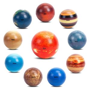 10pcs Mainan Edukasi Planet Elastis Bouncy Ball Planet Bola Elastis Tata Surya Planet Galaxy Bola Spons Science Toys Miniatur Planet Planet Mainan Anak