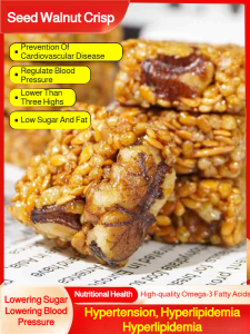 Flaxseed Walnut Crackers Flaxseed Walnut Shortbread Sesame Crisp Sucrose-Free Nutrition Healthy Belly Filling Satisfy The Appetite Snacks