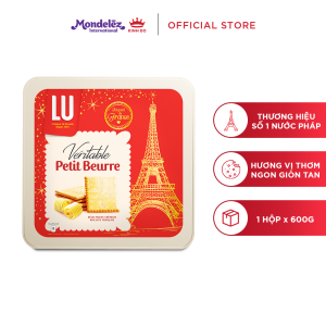 [Có Túi Giấy] Bánh Quy Bơ Pháp Lu Veritable Petit Beurre Hộp 600G