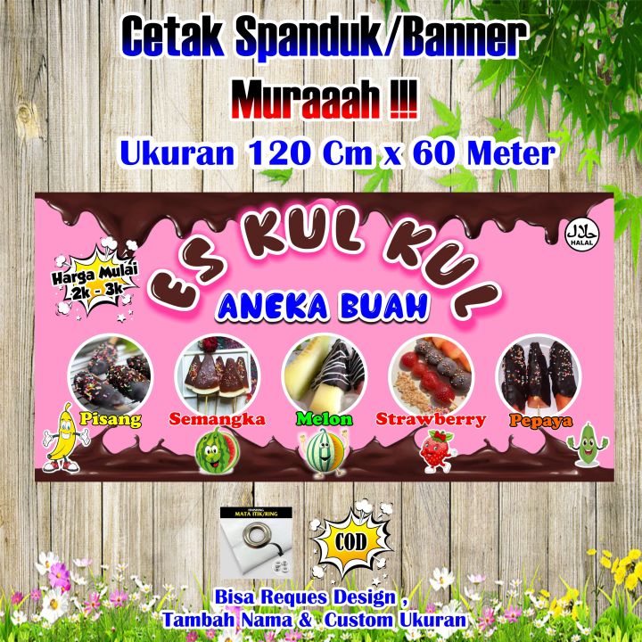 Spanduk Banner Es Kul Kul Ukuran 120 cm x 60 cm | Lazada Indonesia