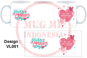 CETAK Custom Mug keramik motif Valentine / murah gelas souvenir kado hadiah Print
