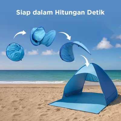 Top Lander Tenda Camping Otomatis Lipat Waterproof Muat 2 Sampai 4 Orang Anti Hujan dan Angin