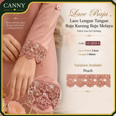 1 METER RENDA BUNGA / FABRIC LACE / LACE BORDER / LACE BAJU / DRESS LACE / RENDA HIASAN BAJU [ KOD LC-QYH-5 ]