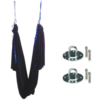 Full Set 5x2.8m Aerial Yoga Hammock Aerial Pilates hammock Anti-gravity Yoga Swing Bed Set Include CarabinerDaisy Chain ceiling anchor Pose Guide