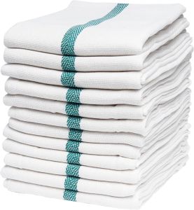 Khăn lau Diane 100% cotton kích thước 15"x26" mềm mại và thấm hút tốt khăn đa năng dùng cho salon spa và tiệm cắt tóc có thể giặt máy màu trắng gói 12 chiếc.