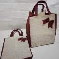 Tas Hajatan Spunbond Tebal Pita Embos ukuran 22x22x28 cm 12 pcs # goodie bag kain tasyakuran. 