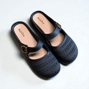 Sandal Jelly Wanita Terbaru Model Slip-On Mules Karet Gesper Cewek Kekinian FLD 9876PVC Jelly Import