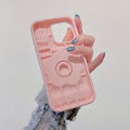 ขาตั้งยืดหด 3D พร้อมเคสศัพท์ซิลิโคนรูปดอกไม้สำหรับ iPhone 13 14 15 16 Pro Max เคสซิลิโคนอ่อนนุ่มสำหรับเคส iPhone 16 Pro Max. 