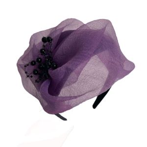 SUTONGXUE Mesh Yarn Half Hat Headband Bead French Style Hat Shape Hairband Fashion Hair Accessories Mesh Hair Hoop Ladies