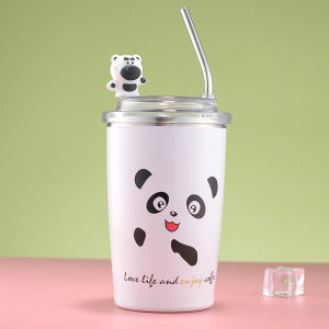 Ready Cod Termos Tumbler Lotso 500ML+Gratis Box Include Sedotan Coffee tumbler Botol Stainless Termos Botol Minum Lotso Dengan Sedotan Botol Air Minum Motif Beruang Dan Strawberry Kartun Lucu Tahan panas/dingin