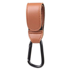 Hamshmoc 1 Piece Baby Stroller Hook Leather Multifunction Trolley Pram Hook Organiser Convenient For Diaper Bag Baby Infant Traveling Fit All Stroller Hanging Accessories
