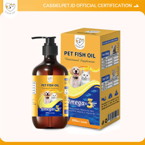 Cassiel Pet Minyak Ikan 300ml - Omega3+Spirulina untuk Bulu Lebat Nafsu Makan & Imun Kucing/Anjing