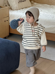 Boys Autumn Vest and Sweatshirt Set Korean Style Childrens Clothing 2026 Childrens autumn two-piece clothing set