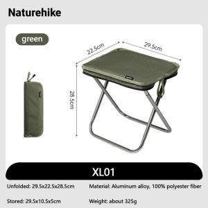 Naturehike Small folding stool outdoor portable aluminum alloy ultralight camping stool integrated quick-open bracket