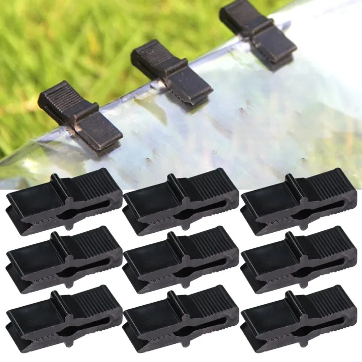 ตัวหนีบพลาสติกสีดำ แพ็ค 50 ชิ้น สำหรับโรงเรือน