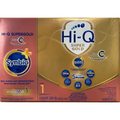 นมผง ไฮคิว ซูเปอร์โกลด์ พลัสซี ซินไบโอโพรเทก สูตร 1 3000 กรัม Hi-Q Super gold plus C SynbioProteq 1 3000 g ไฮคิวสูตร1