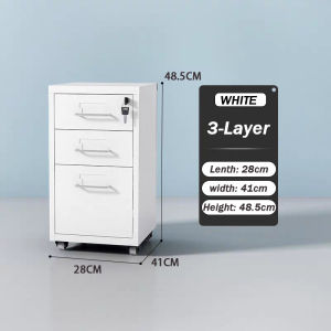 Metal Drawer Cabinet With Lock 3/5/6L Steel Office File Storage Cabinet with Wheels for Home&Office