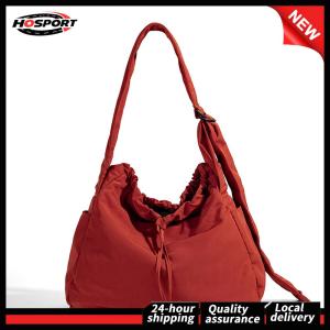 【HOSPORT】 Womens Casual Nylon Hobo Bag with Drawstring Closure Perfect for Work Shopping and Travel in Durable Material