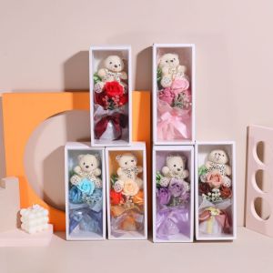 Flower With Bear Gifts For Valentines Day