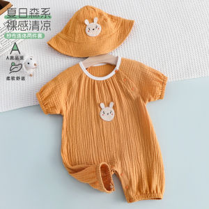 Baby clothes made of pure cotton a Summer-style baby jumpsuit thin short-sleeved gauze breathable romper baby clothing
