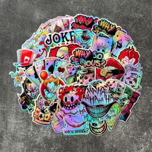 30PCS JDM Graffiti Joker Poker Laser Waterproof Sticker Helmet Car Motorcycle Scooter Body Decor Decal for Click 125i 150i 160 Vario 150 160 Adv Beat Pcx160 Wave 100 MIO AEROX NMAX XMAX Sniper