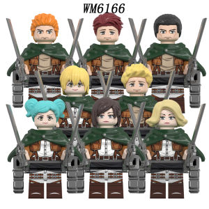 WM6166 Attack On Titan Mini Toys Scout Legion Military Regiment Stationed Training Corps Building Blocks Kids Gifts