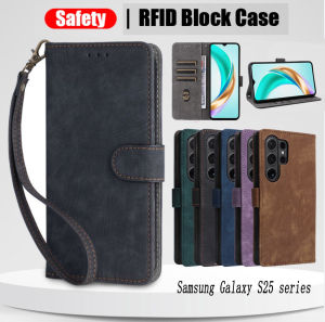 Flip Case for Samsung Galaxy S25 ultra | Samsung Galaxy S25 plus | Samsung Galaxy S25 Luxury Leather Phone Cover Casing Card Slot Wallet Stand Holder Soft TPU Edge Shockproof Bumper Safe RFID Block