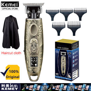 Kemei KM-3298 mới kim loại chuyên nghiệp thợ cắt tóc Máy cắt sạc USB xách tay tóc Clipper không dây Tông đơ cắt tóc với màn hình LED