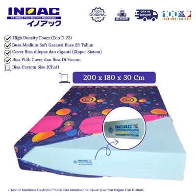 Kasur Busa INOAC 200x180x30 Cm EON LG D23 | Busa High Density Original Garansi 25 Tahun