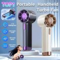 Home DING 8000mAh bladeless handheld mini fan Portable high-speed rechargeable turbo fan with 100 super speeds, Baby won't be afraid of the heat in summer #XFS02. 