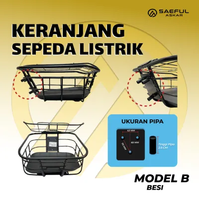 Keranjang Depan Besi Sepeda Listrik 3 Model