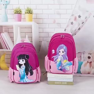 2023 New Kindergarten Boys Backpack Girls Cartoon Cute Mermaid Schoolbag Printing logo Childrens Backpack