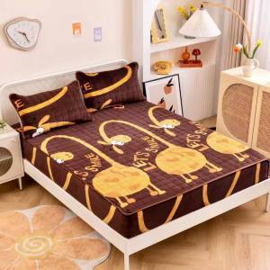 ผ้าปูรองที่นอนกันเปื้อนเนื้อนาโน ขนาด 6 ฟุต *ผ้ากำมะหยี่ รุ่นหุ้มขอบ หนานุ่ม