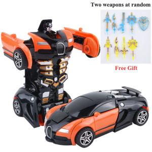 Inertial Impact Transforming Car Crash Toy Deformation Vehicle Robot Model Boy Small Gift Kereta Main Budak